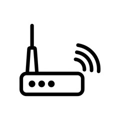 Wifi router line icon vector wireless internet signal symbol