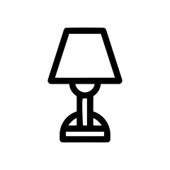Table Lamp Light Vector Icon for Home Interior Decor and Furniture