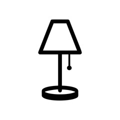 Simple black table lamp icon vector  