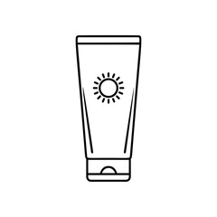 Sunscreen Tube Icon Illustration