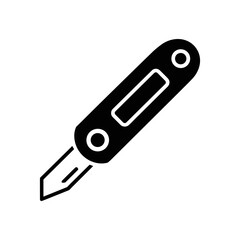 Utility Knife Icon. Simple Retractable Cutter Line Art Illustration
