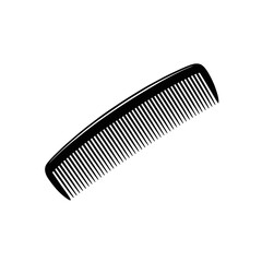 Black hair comb vector icon. Hairdressing tool silhouette 