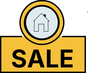 House sale icon real estate offer vector illustration for advertising and promotion