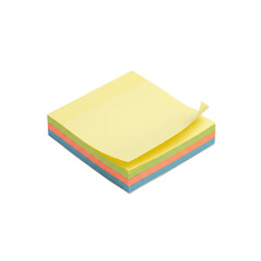 Stack of colorful sticky notes with peeled edge