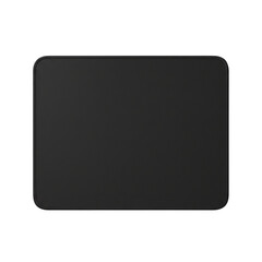 Simple black rectangular leather mat with stitching