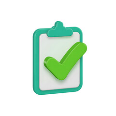 Qulityful Clipboard with Checkmark 3D Icon