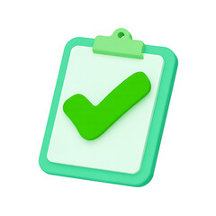 Qulityful Clipboard with Checkmark 3D Icon
