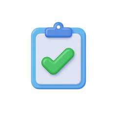 Qulityful Clipboard with Checkmark 3D Icon