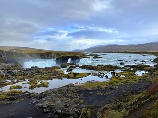 Godafoss Waterfall, Natural Wonder in Northern Iceland