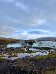 Godafoss Waterfall, Natural Wonder in Northern Iceland