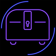 Fototapeta premium treasure neon sign, modern glowing banner design, colorful modern design trend on black background. Vector illustration.