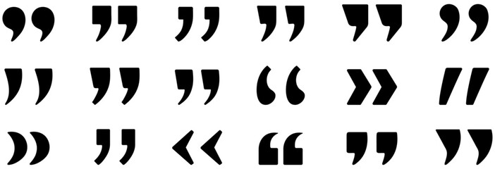 Quotation mark vector icon set. Quotation marks icon set vector illustration for quotes, speech, talking marks and comments design. vector, icons