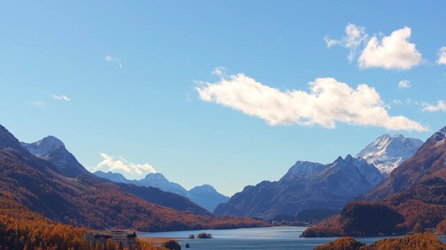 the famous silsersee lake in switzerland 4k 25fps video