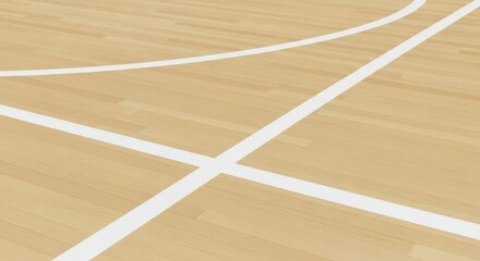 Basketball Court Lines A High-Angle View of the Game Floor