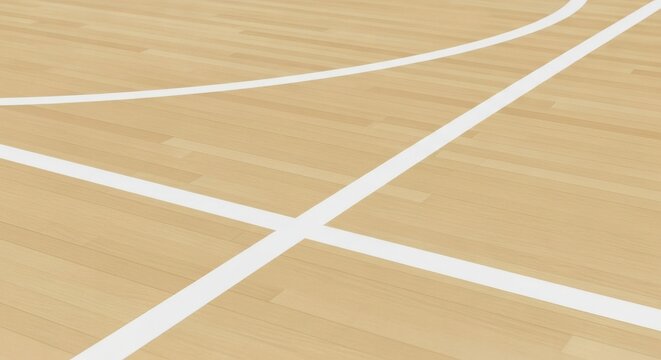 Basketball Court Lines A High-Angle View of the Game Floor
