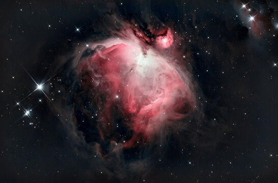Orion nebula in close-up against the background of the stars of the Milky Way
