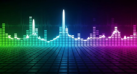Vibrant Audio Spectrum Visualization for Music and Technology.