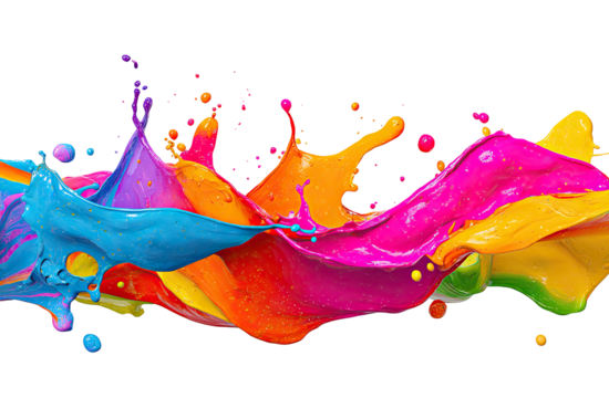 Colorful paint splashes