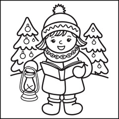 Cozy girl season black and white coloring pages with Christmas, fall, autumn, and winter elements for adults and teens.