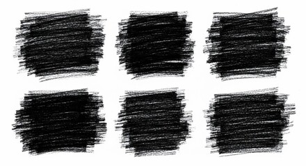 Six charcoal textures offer bold graphic accents and depth for impactful designs, ideal for artistic backgrounds or creative overlays with a modern, edgy feel