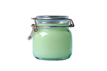 Green glass jar with lid (1)