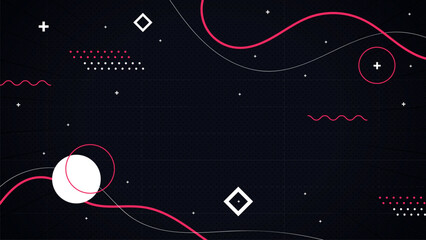 Abstract music background with radio and cosmic vector illustration