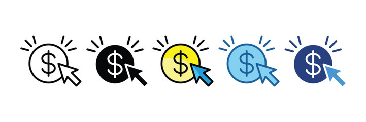 Pay Per Click  Icon Element For Design