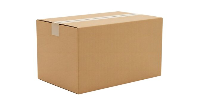 Corrugated cardboard shipping box isolated object for storage and delivery needs