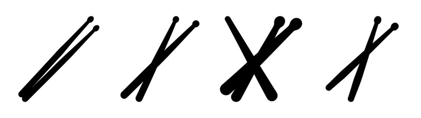 Fourdifferentpairsofdrumstickspresentedinvariouscrossingsandalignments