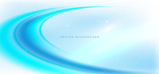 Abstract modern blue curved on white background.
