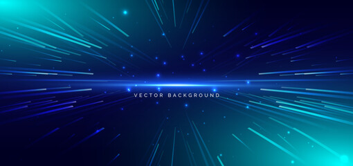 Abstract geometric diagonal lines technology on dark blue backgroung. High speed motion moving concept.