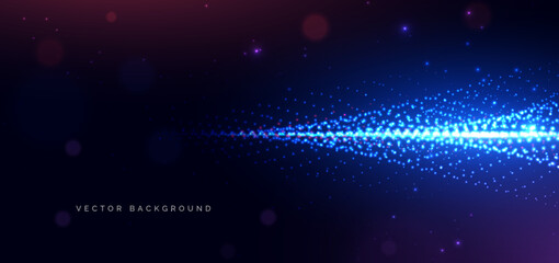 Technology futuristic blue dotted glowing network connection dotted glowing on dark background.