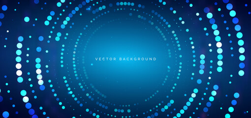 Futuristic digital technology Background with dotted blue element glowing.