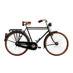 Classic black bicycle with tan seat and handlebars