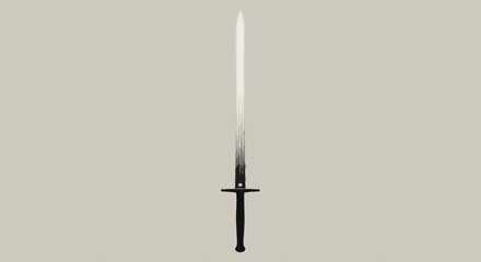 A powerful, sharp sword stands ready for battle against a neutral background.