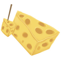 Handdrawn Cheese Dairy Protein Illustration