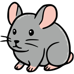 Mouse cute pet hand drawn vector icon