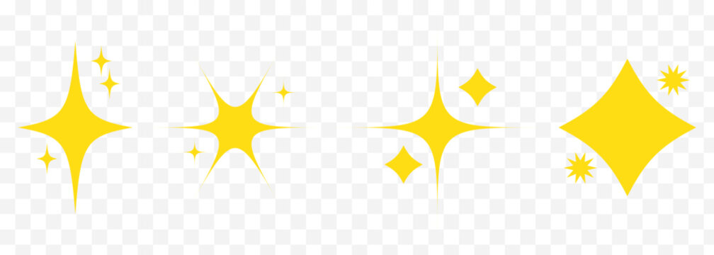 Transparent PNG available Sparkles emoji icon, shiny flashes of three cluster star yellow vector On Transparent Background. EPS 10.