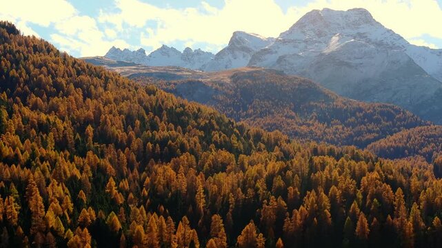 autumn in the swiss engadin mountain valley 4k 25fps video