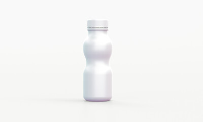 Isolated 3D mockup of white plastic bottle