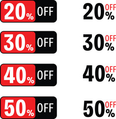 Bold Discount Percentage Tag Collection: Sale and Offer Promotion Badges 