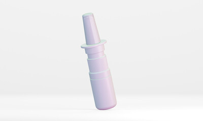 Tilted nasal spray bottle isolated mockup