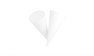 Two white cone packaging isolated mockup