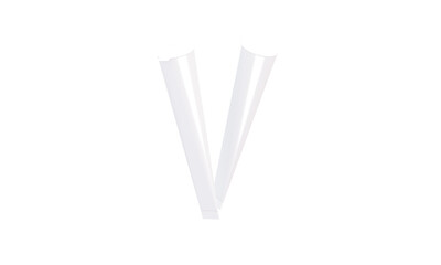 Two white cone tube packaging isolated mockup