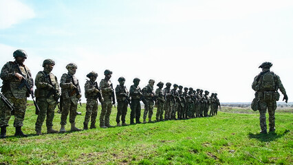 Modern Russian soldiers during training at the training ground