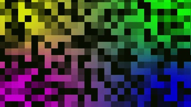 Futuristic abstract pixel background with smooth rainbow color transitions for vibrant designs. Pixelated Abstract Background with Rainbow Color Gradient image photo.