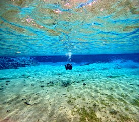 Underwater View of Silfra Fissure, Thingvellir National Park, Iceland
