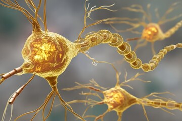 Intricate neural network showcasing synapsis, depicting advanced interconnectivity among neurons representing knowledge transfer, cognitive processes, and brain activity in a luminescent