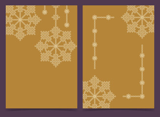 set of Indian Traditional and Cultural pulli or sikku Kolam invitation card design.