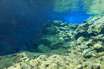Underwater View of Silfra Fissure, Thingvellir National Park, Iceland